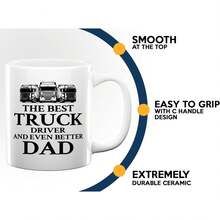 Truck Driver Dad - Job Appreciation Trucker Motorist Trucking Worker Driver Men Dad Father11oz Ceramic Coffee Mug - Valentine's Day, Birthday,Woman's Day Gift, Easter Day Gift Idea For Dad Mom Friends Girlfriend Boyfriend - 預設 - 查看 5