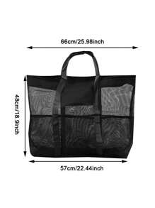 大容量网状单肩包，轻便可折叠沙滩包，便携式旅行包