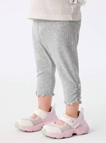 Balabala Baby Girl Lightweight Leggings, Fashion Summer Pants, 2025 New Style - Light Gray - View 2