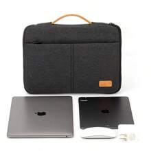 Laptop Sleeve Bag 14 15.6 Inch Notebook Pouch Shockproof Computer Briefcase Travel Business Men - Gris Oscuro - Ver 5