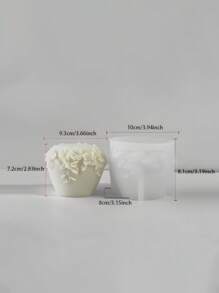 1pc Geometric Floral Silicone Mold, Multipurpose, Heat Resistant, Resin, Wax, Plaster, Ideal For Craft Workshops, Creative Handmade, Tool For Cross-Border Wholesale - White - View 11