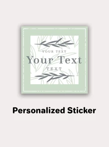 Adesivos Personalizados Verdes de Botânica - Etiquetas Adesivas Personalizadas para Casamentos, Festas e Presentes - Conjunto com 30 Peças, 2 Polegadas e Formatos Mistos, Design Elegante e À Prova d'Água para Scrapbooking e Envelopes, Material Escolar, Volta às Aulas