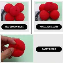 6件套红色泡沫球小丑鼻子，小丑表演道具，也可用作庆典场景道具