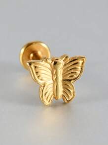 1PC Stainless Steel Flower Ear Tragus Cartilage Piercing Internal Threaded Bee/Butterfly Labret Ring Lobe Earrings Helix Piercing - 1 Gold - View 22