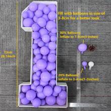 1Pc 73cm/28.7inch Digital Marquee Balloon Frame White KT Board Number 0-9 Plug-In KT Board With Bracket Party Decorative Birthday Party Anniversary Decoration - White - View 8