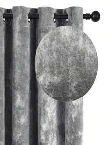 1 件套优雅烟灰色天鹅绒窗帘 - 柔软、光滑、奢华，适合客厅、卧室或舞蹈工作室装饰