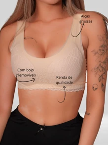 Kit Up To 2 Seamless 3D Laser Lace Fitness Bra Tops In Assorted Colors, Comfortable With Removable Pads - 多彩 - 查看 9