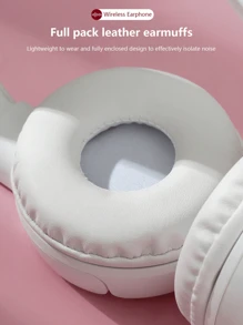 AKKHOO 可折叠无线耳机，立体声，蓝牙 5.3，长续航，智能防噪，游戏耳机 - 白色 - 查看 7