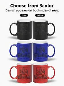 1 Pc - Personalized Magic Coffee Mug, 11 Oz - Customized Mug With Multiple Images, Text Photos - Popular Customized Coffee Mugs | Color Changing Mugs, Personalized Gifts For Couples, Anniversaries, Women, Men, Christmas, Birthday Gifts For Valentine's Day, For Mother's Day, For Birthdays, For Children's Day, For Father's Day, For Graduation, For Weddings, For Housewarming Dining Room, Living Room, Bedroom, Office, Tea Room, Home, School - Multicolor - View 4