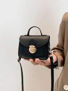 1 Brand New Solid Color Lychee Pattern Diagonal Shoulder Bag, Fashionable And Avant-Garde, Retro Suitable For School, Shopping, Travel, Suitable For Girl's Use, Zipper Closure Adjustable Shoulder Strap, Matching With Clothes, Is The Best Choice For Giving Gifts To Family And Friends - Multicolor - View 7