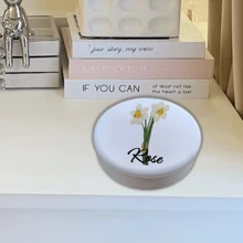 1 pieza Caja de almacenamiento de joyería personalizada con motivo floral y piedra natal, con nombre personalizado, caja redonda blanca que almacena anillos, collares, pendientes, regalo reflexivo para familia, amigos, pareja, mejor opción para el Día de San Valentín, boda, regreso a clases, lo personalizado lo hace único