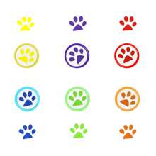 Conjunto de 6/12/24 Carimbos Autoentintados com Estampa de Pata de Cachorro, Mini Carimbos Coloridos para Professores, Lembrancinhas de Festa, Conjunto de Carimbos Sortidos para Atividades Educativas em Sala de Aula e Festas