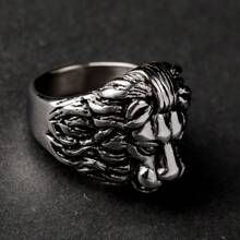 1pc Stainless Steel Lion Ring, Punk Style Thumb/Index Finger Ring For Men, Vintage - Multicolor - View 4