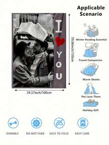 SRH 1 件可定制照片毯 - 上传个性化照片以记录珍贵时刻，柔软的法兰绒材料提供温暖和舒适，是理想的房间装饰，适合客厅、卧室、露营、旅行，是生日、周年纪念日、复活节、母亲节等送给亲人的独特礼物。 - 白色 - 查看 10