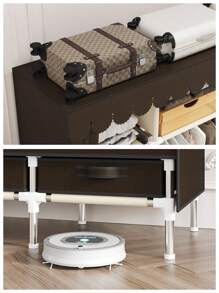 1 pieza Armario portátil de gran capacidad, fácil de montar para el hogar, alquiler, apartamento, mueble de dormitorio para ropa, estructura de tubo de acero resistente, organizador de ropa de 172 cm, cubierta de tela no tejida de unicolor, con 4 cajones y 4 barras colgantes para un almacenamiento de ropa razonable, adecuado para todas las estaciones