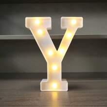 1pc LED Strip Light Marquee Sign - White Illuminated Letter Decoration For Home, Wedding, Birthday And Party - Waterproof Bulbs, 6.3" Height, PVC Material, Battery Powered Box, Ideal For Bar Or Desktop Decor