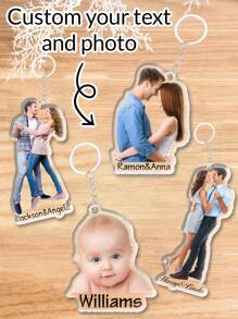 1pc/3pcs Personalized Acrylic Keychain, Custom Name Photo Keychain, Women Backpack Pendant,Custom Pet Keychains, Key Tags, Acrylic Keychain For Couples, Friends, Pets, Personalized Photo Keychain, Double-Sided Effect,Trinkets - Style a - View 12