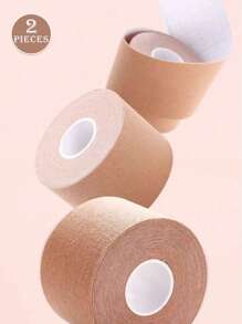 2卷（年度最优价）可折叠/可折叠/可折叠胸部提升/无痕自粘绷带，（卡其色/黑色）尺寸可剪一片可折叠隐形乳头胶带，隐形提升无痕自粘一次性防突出运动绷带，乳房提升胶带弹性胸胶带，通用尺寸A-F - 彩色 - 查看 27