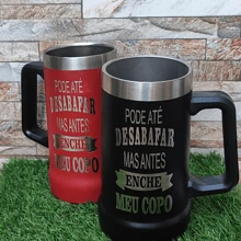 709ML THERMAL BEER MUG, Personalized With Laser WITH THEME: YOU CAN EVEN LET IT OUT - NEW LAUNCH DOUBLE WALL MUG - Beer Glass Gift Ideas - 黑色 - 查看 4
