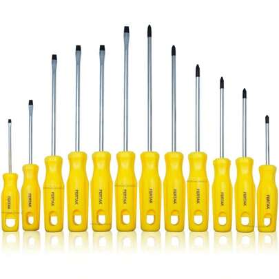 Jogo Chaves de Fenda e Phillips 12 Peças Kit De Chave Profissional Magnética Imantada