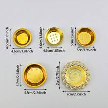 5 件/2 件/1 件金色圆形香炉盖，香盘支架配件，各种尺寸 - 金色 - 查看 7