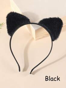 1/3/4 件新款可爱毛茸茸猫耳朵头带，适合女孩和女士，短毛绒时尚发箍，毛茸茸的黑白豹耳朵角色扮演发带发饰，适合派对礼物和日常使用 - 彩色 - 查看 11