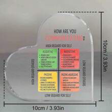 Mental Health Gift,Counselor Gift, Office Essential, Healthy Coping Skills Decor, Anxiety Acrylic Heart Sign, Positive Gift - Transparent - View 8