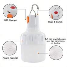 4 Stück/2 Stück/1 Stück wiederaufladbare LED Campinglampe, multifunktionale Taschenlampe mit Haken, matter ABS, 36V max. für Camping, Wandern, Abenteuer, Klettern, Notfall, Urlaub, Camping Zubehör - Campinglampe - Übersicht 8