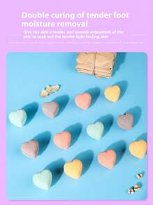 1盒12个*15克心形香薰足浴球植物精油浴盐球女士礼盒装随机包装