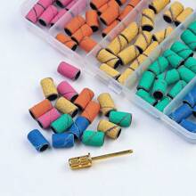 30pcsNail Wrap Nail Sanding Head Sand Ring Electric Sanding Machine Special Nail Sanding Ring Color Multicolor Box Assembly Bearing