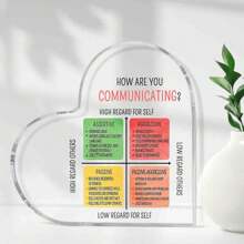 Mental Health Gift,Counselor Gift, Office Essential, Healthy Coping Skills Decor, Anxiety Acrylic Heart Sign, Positive Gift - Transparent - View 6