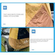 Car Awning Canopy Car Tent Portable Camping Awnings Car Trunk Tent SUV Awning Shelter Rear Sunshade Canopy Waterproof Tailgate Shade Awning - Yellow Brown - View 5