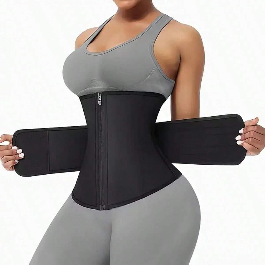 Women's Neoprene Waist Trainer, Abdominal Control Exercise Bodyshaper, Cincher Short Torso Trimmer, Sauna Belt - Black - View 1
