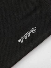 Balabala 女孩舞蹈打底褲，五點夏季褲，輕便舒適，2025 - 黑色 - 查看 4