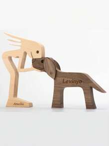 1 件定制小狗家庭装饰木制装饰品，北欧风格家居装饰，礼物