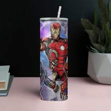 1pc 20oz Customized Name Heroes Pattern Stainless Steel Cup With Lid, Straw, Double Wall Insulated & Leakproof, Reusable Travel Mug Suitable For Birthday, Christmas, Easter, For Him Her, Boyfriend, Girlfriend, Dad, Mom, Family, Friends For Anniversaries, For Valentine's Day, For Mother's Day, For Birthdays, For Children's Day, For Father's Day, For Graduation, For Weddings, For Housewarming Dining Room, Living Room, Bedroom, Office, Tea Room, Home, School