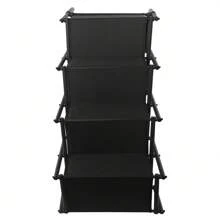 4 Tiers Car Dog Steps Ladder, Rectangular Shape Large Dog Stairs, 80kg/ 176.37 Lbs Load-Bearing Capacity Folding Pet Ladder Ramp With Wide Steps - Black - View 5