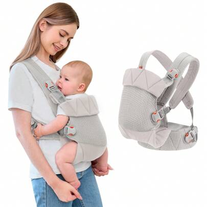 IULONEE Nyföddbärsele, mjuk och lätt spädbarnsbärsele | Ergonomisk design med justerbart nackstöd, lämplig för nyfödda 3,7-18 kg, ökar komfort och stöd