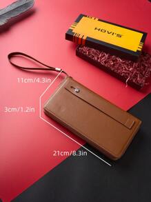 HOVI'S Cartera multifuncional y elegante para negocios, de peso ligero con múltiples compartimentos para tarjetas, de gran capacidad, billetera larga para jóvenes