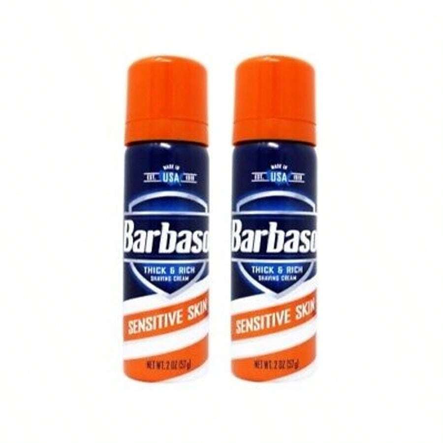 Barbasol Shave Cream Sensitive Skin Thick Rich Shaving Cream Travel Size 2 Oz 57 G Pack Of 2 - Multicolor - View 1
