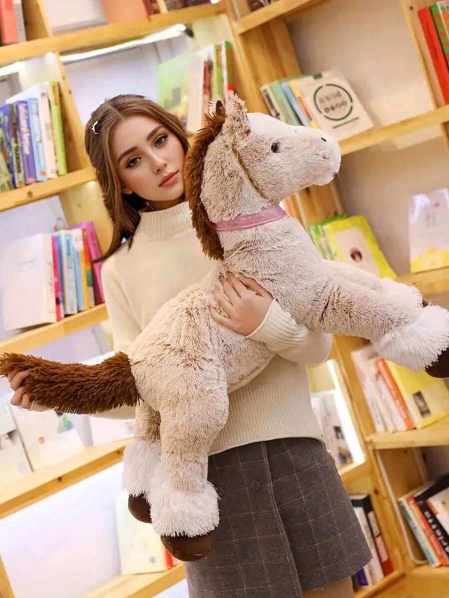 Juguete de peluche gigante en forma de caballo - Animales de peluche con relleno de poliéster acogedor, perfecto para acurrucarse, regalos de cumpleaños, Pascua, Día de la Madre, compañero de almohada suave y cómodo, decoración primaveral para el hogar - Multicolor - Ver 1