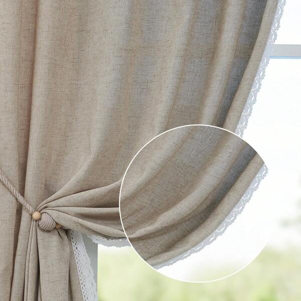 1 قطعة ستارة نافذة يابانية بسيطة جديدة من الكتان المكشكش، ستارة شفافة مزخرفة لغرفة المعيشة وغرفة النوم، تحافظ على الخصوصية وتصفية الضوء