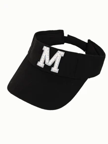 1 件女士 26 颗珍珠字母时尚休闲防晒帽，适合春夏季日常户外街头风格搭配，生日、节日的绝佳礼物