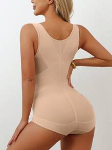 Women's Shapewear Jumpsuit, Breathable Open Bust Waist Trainer, Tummy Control Slimming Shaping Camisole - Apricot - View 5