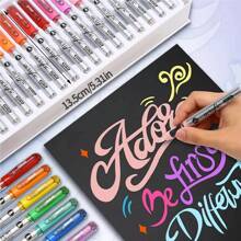 120/80/60/48/36/24/12 Pcs/Set Acrylic Marker Pens, Soft Tip Liquid Marker Pens For Students, Non-Transparent Overlapping Watercolor Pens, High-Quality Art Supplies For DIY, Marking, Lettering, Coloring