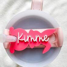 1 Pieza Etiqueta de tapa con conejito de Pascua | Etiqueta de conejito | Etiqueta de plato de conejito | Etiqueta con nombre personalizada de acrílico | Para tumblers de 20/30oz y 40oz - Multicolor - Ver 2