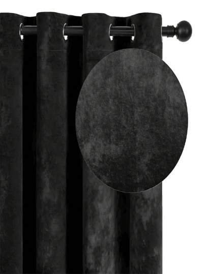 1pc Set Elegant Smoke Gray Velvet Curtains - Soft, Smooth, And Luxurious For Living Room, Bedroom, Or Dance Studio Decor