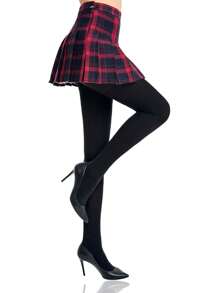 1 Pair Women's Control Top High Elastic Soft Opaque Pantyhose Tights Fall Halloween Tights Black Tights Winter Clothes For Women Goth Medias Tights Plus Size Stockings Fishnet Stockings - Multicolor - View 44