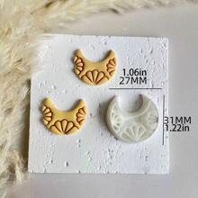1pc/2pcs Moon & Flower Shaped Polymer Clay Mold For Jewelry Making - Moon Flower - View 7