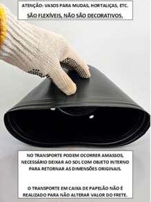 KIT COM 5 UNIDADES VASO PARA MUDAS 5 LITROS  Plantas Flores Hortaliças Jardins Preto Pote Plastico Flexível